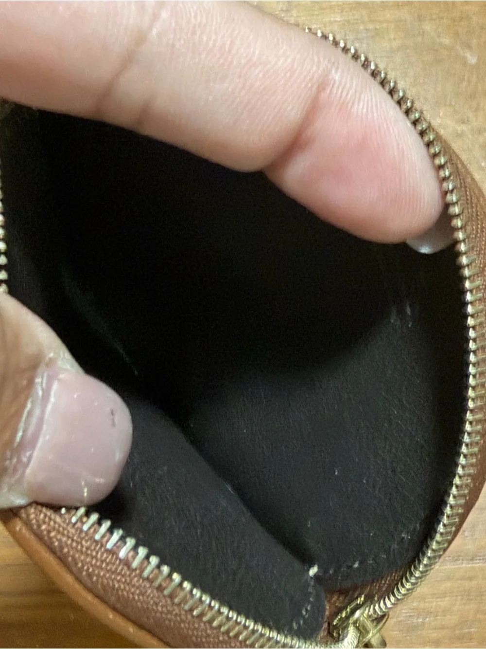 Gucci Beige and Brown Round GG Coin Pouch with Gold-Tone Hardware